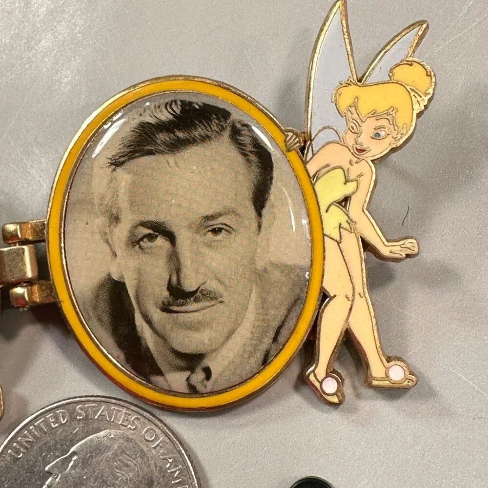 Walt Disney World Retro Logo Tinkerbell Trading Pin Cameo Picture Lapel Pin - Picture 2 of 9